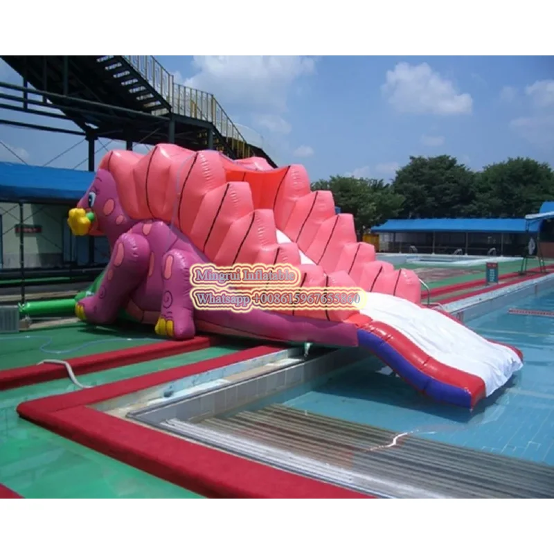 Pink Dragon Fun game inflatable water slide for kids/ outdoor playground inflatable water game for sale