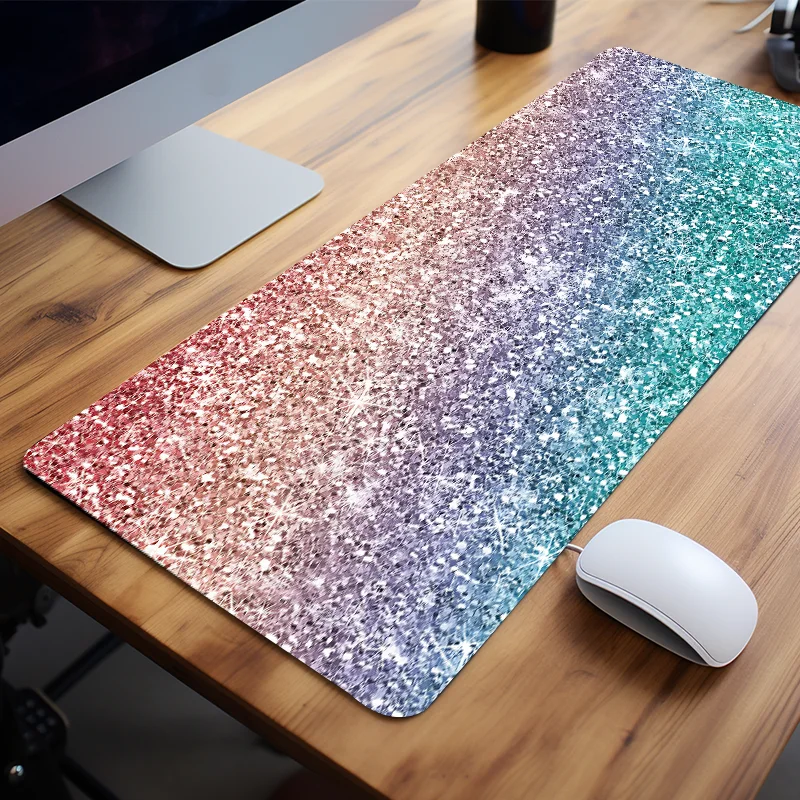 Stylish Colorful Gradient Large Game Mouse Pad Computer HD Desk Mat Keyboard Pad Rubber Non-Slip Accessories Gift for Friends