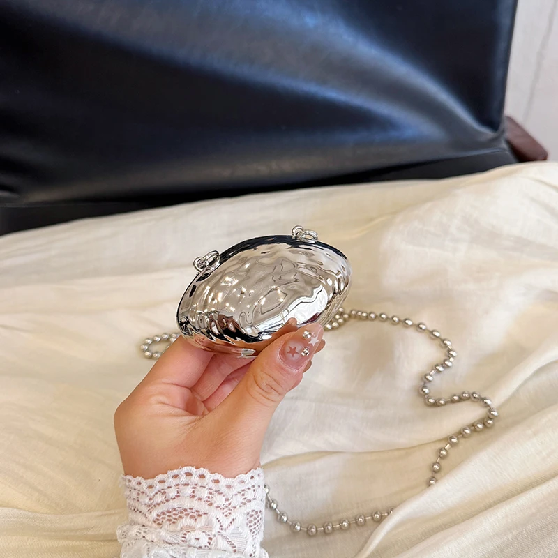 

Mini Fashion Gold Shell Hasp Sense of Luxury Shoulder Bags Sliver Simple Super Cool Evening Bags for Women 2025 Fashionable New