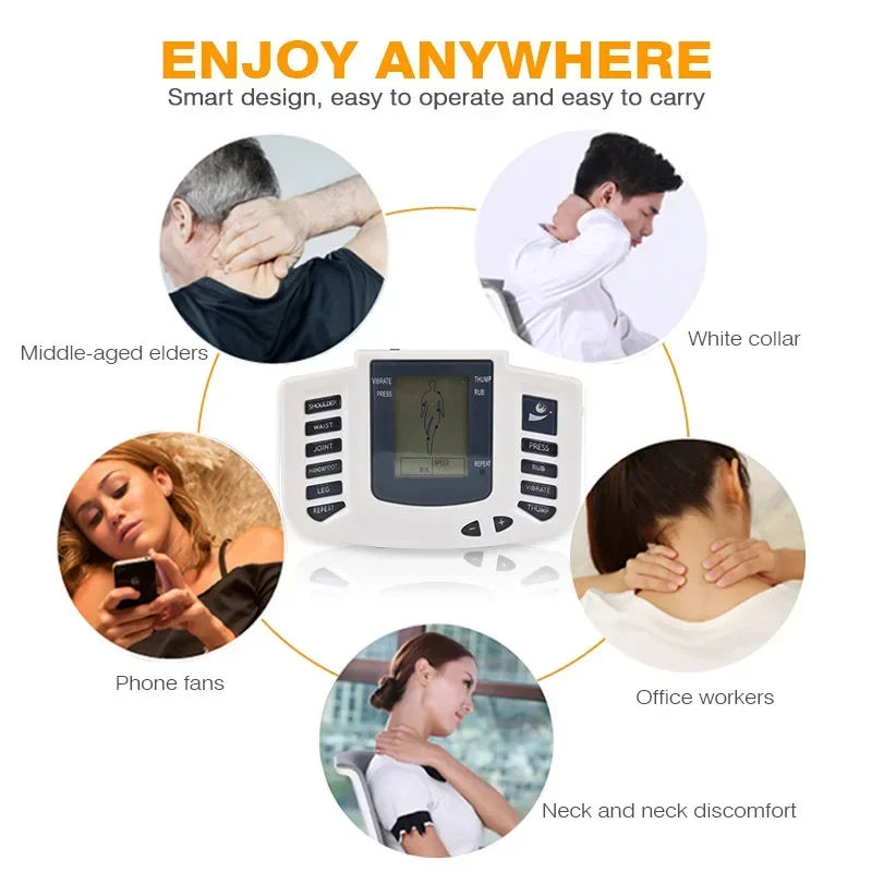 Dual Channel Low-frequency Pulse Acupuncture Moxibustion TENS Body Massager Unit EMS Muscle Stimulator Pain Relief Health Care