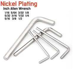 1~20X Inch Allen Key L Shaped Silver Flat Head Hex Wrench 1/16 5/64 3/32 1/8 5/32 3/16 7/32 1/4 5/16 3/8 1/2 Vehicle Repair Tool