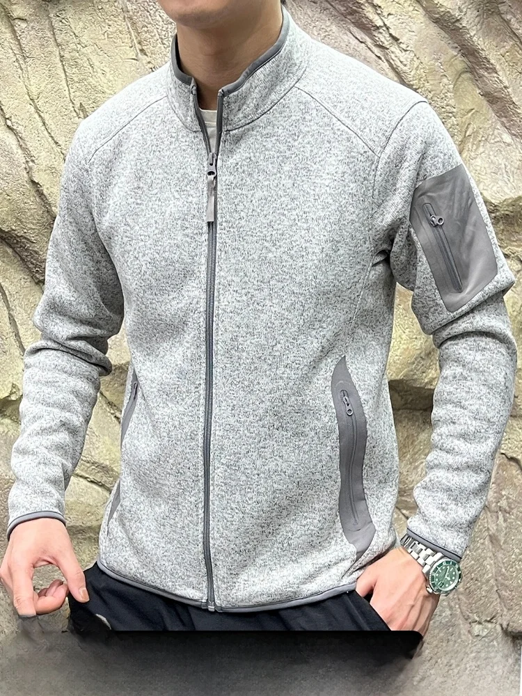 

Outdoor Fce Jaet Stand Collar Men's Women's Autumn Winter Warm Polyester Fiber Zipper Closure Stand Fit Youth Jaet