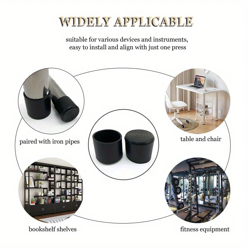 19mm round tube sleeve Plastic Tube Plug Rubber End Caps For Round Tubing Furniture Adjustable Threaded Footin