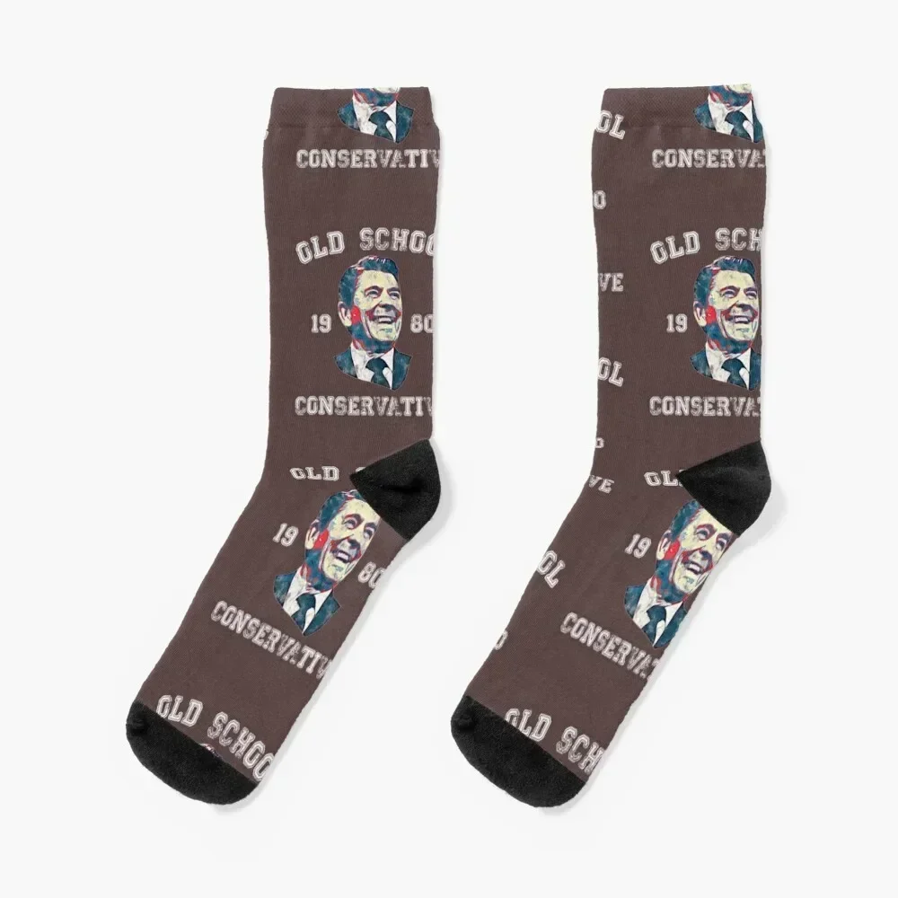 Ronald Reagan Old School Conservative Socks ankle Toe sports New year's FASHION Designer Man Socks Women's