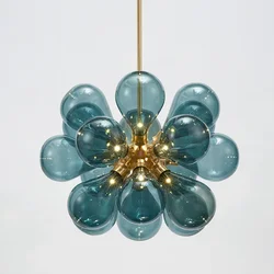 Moonriver Lighting Fashion Glass Bubble Hanging Lamps for Ceiling Modern Room Decor Chandelier Living Room Color Pendant Light