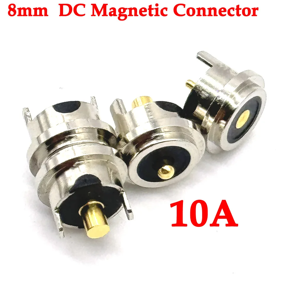 

8mm 36V 10A 5A high Current Magnet Suction Spring Pogo Pin Connector Male and Female Probe DC Power Charging Magnetic Connector