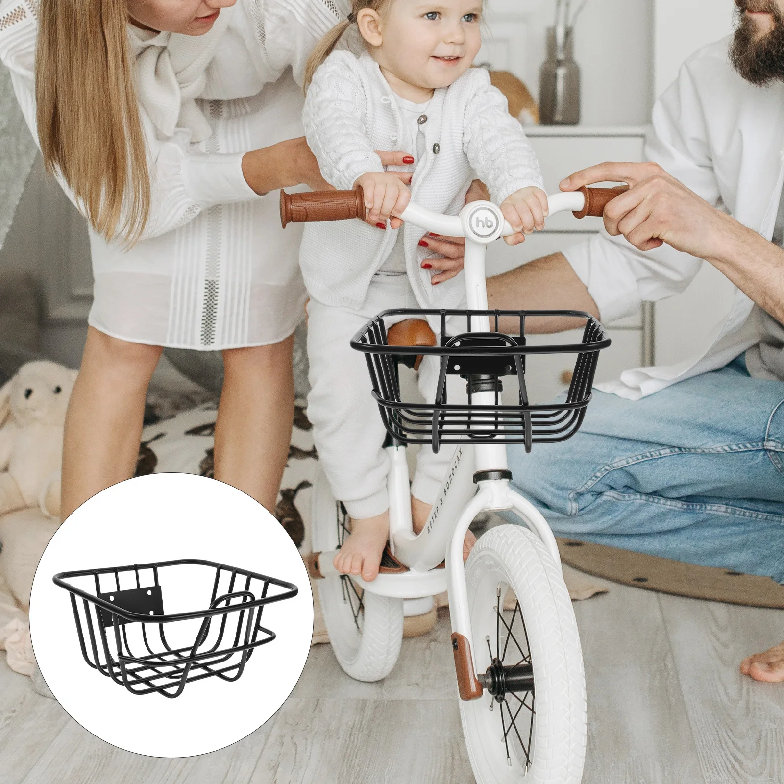 

1Pcs Basket Kids Front Handlebar Mount Heavy Duty Wear Resistant Rainproof Cycling Basket for School Bag Vegetables