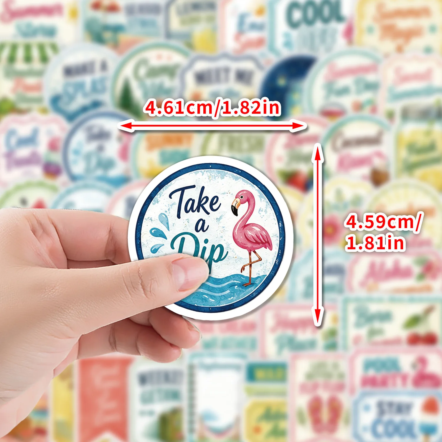 50Pcs Vintage Summer Ocean Party Doodle Waterproof Stickers for Water Bottle Notebook Decoration