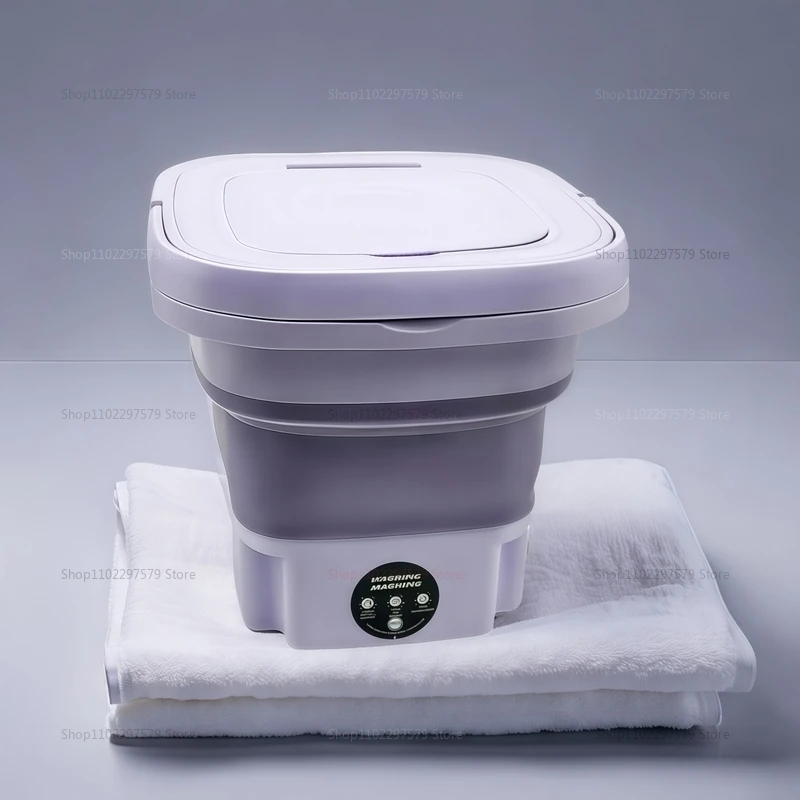 8L Portable Folding Washing Machine Bucket Easy To Carry Compact Travel Laundry Washer for Clothes Socks Underwear Cleaning image 3