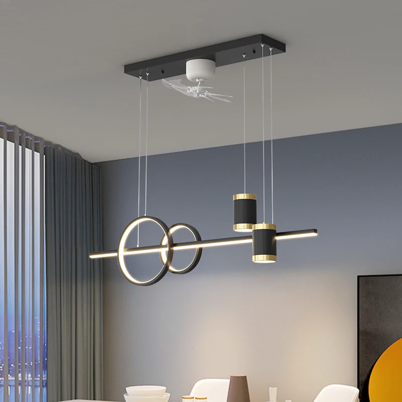 Imagem -06 - Modern Nordic Hanging Ventiladores de Teto com Luz Quarto Pendant Lights Lâmpada Interior Home Decor Luminárias