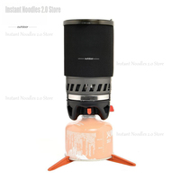 Camping Cooking System with Heat Exchanger Outdoor Gas Stove Burner Tourist Coffee Pot Cup Cookware Tableware Tourism