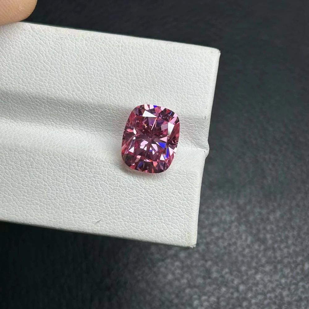 Elongated Cushion Cut Pink Lab Created Moissnaite Diamond Gemstone