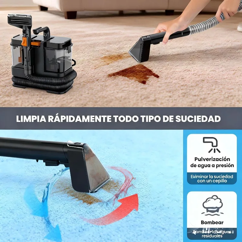 AC Spray Extraction Cleaner Brush Integrated Multifunctional Upholstery Carpet Washer Vacuum Home