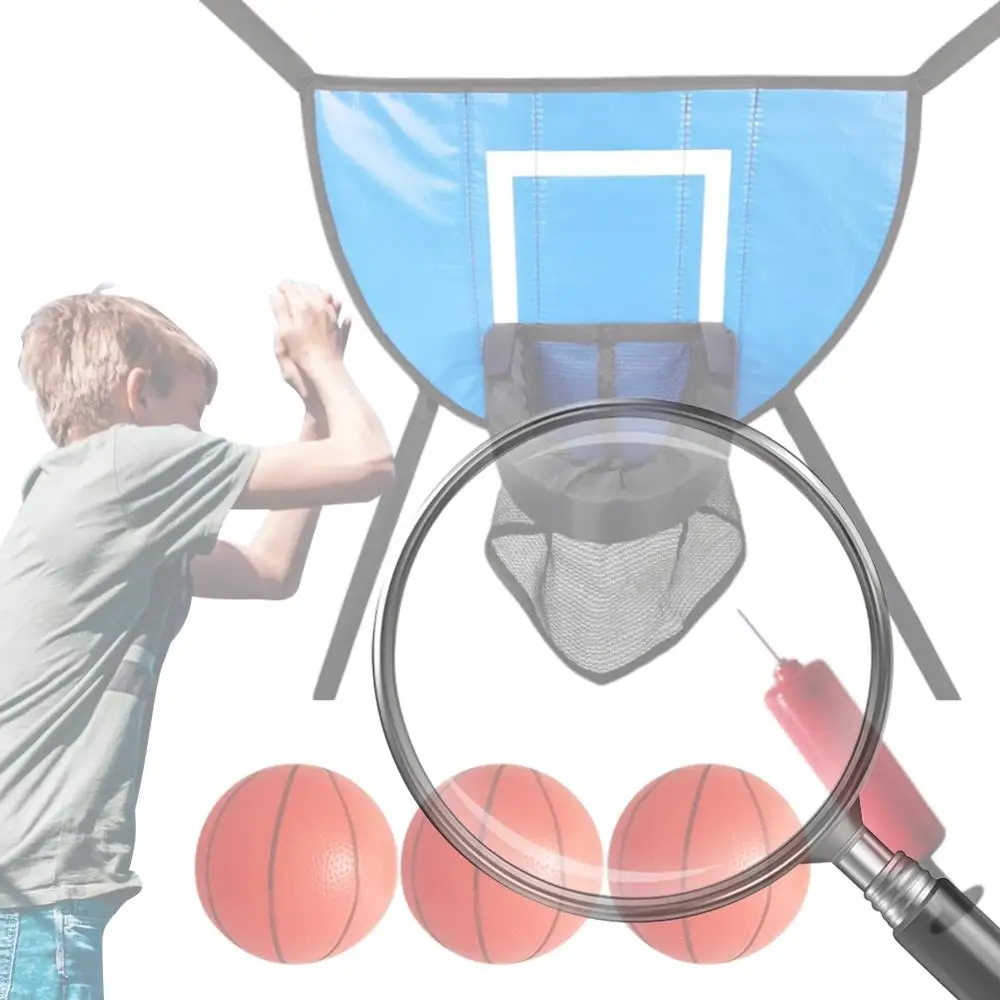 

Баскетбольное кольцо для батута, легко собирается, для детских спортивных игр, аксессуар для батутов всех возрастов