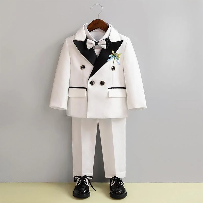 

British Style Boys' Formal Blazer Suit Set Toddler Pageboy Performance Suit for 1st Birthday Piano Show Spring Occasion