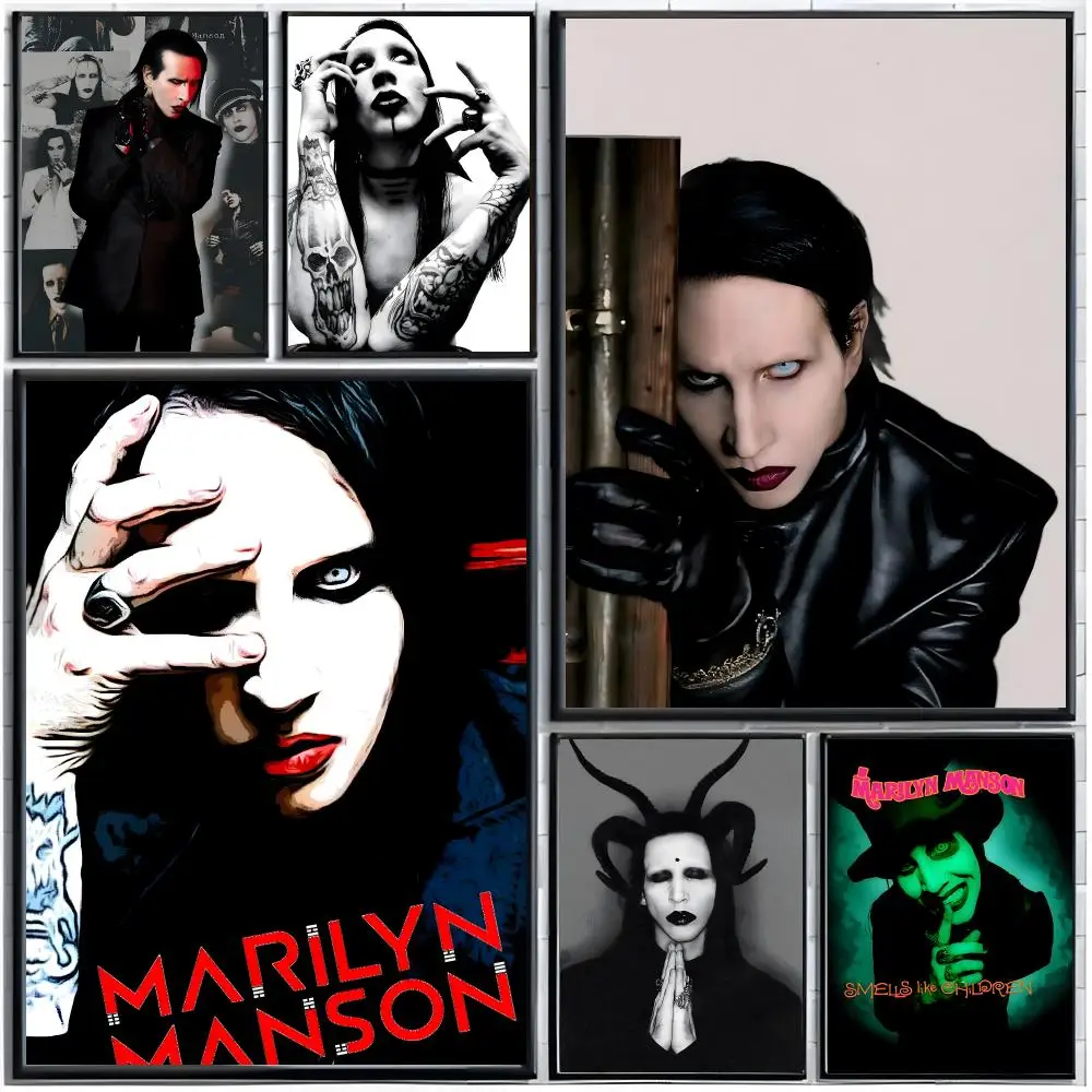 Shocking Musician m‑Marilyn Manson Poster Modern Wall Art Home Decor Living Room Decorative Print Unframed