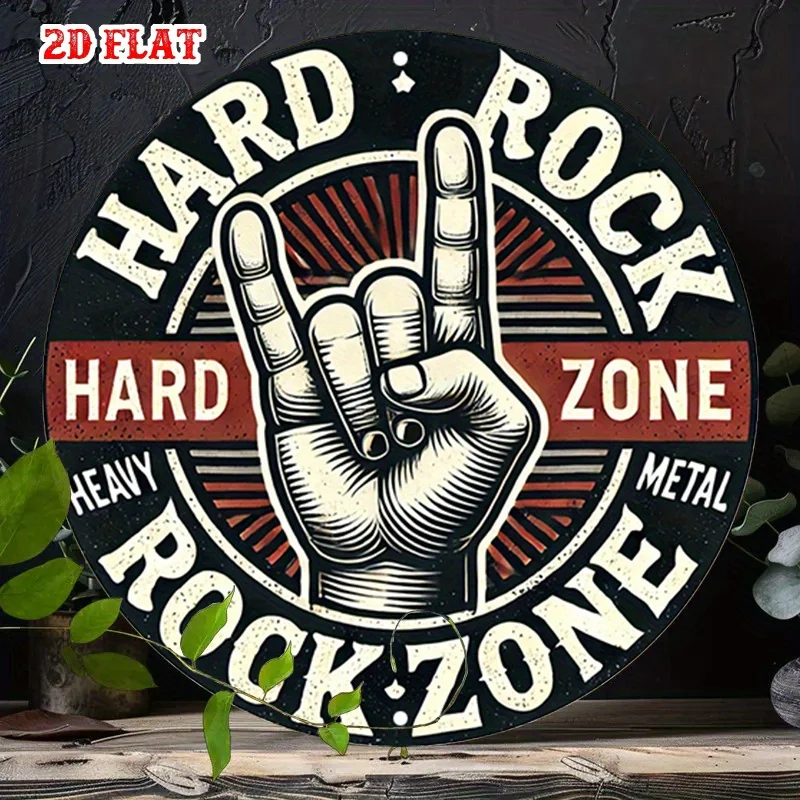 1pc Heavy Metal Rock Zone Wall Decor - Hard Rock Garage, Heavy Metal Bar Art - Vintage Rock Music Poster - Black Background with