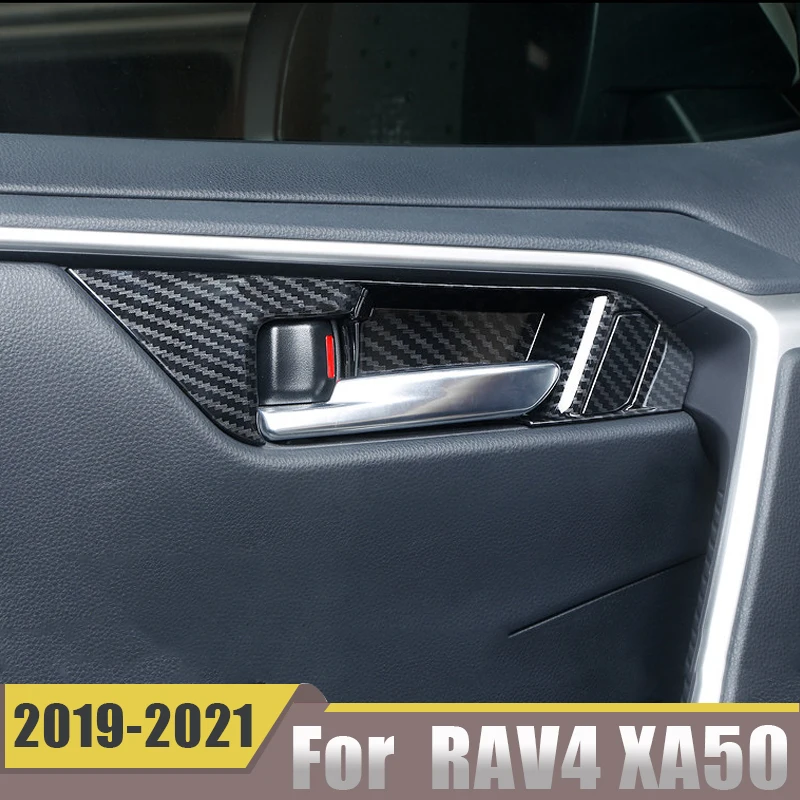 ABS Car Interior Door Handle Bowl Panel Trim Frame Cover For Toyota RAV4 2019-2021 2022 2023 2024 2025 XA50 Accessories Auto