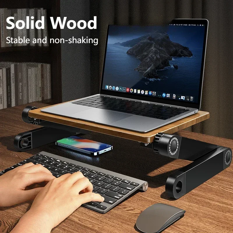 Eary Stable Wood Computer Monitor Stand for Desk Organizers Anti-slip Computer Riser Monitor Shelf for PC Laptop Notebook iMac