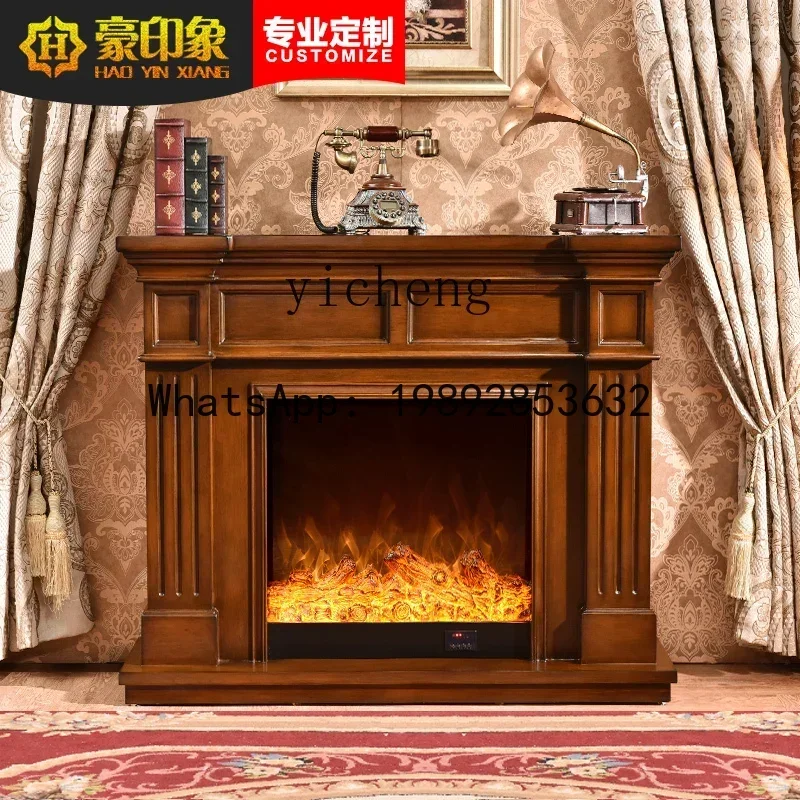 

b2 Solid Wood TV Cabinet Fireplace Curio Cabinet Bedroom Heating Simulation Flame Stove Core