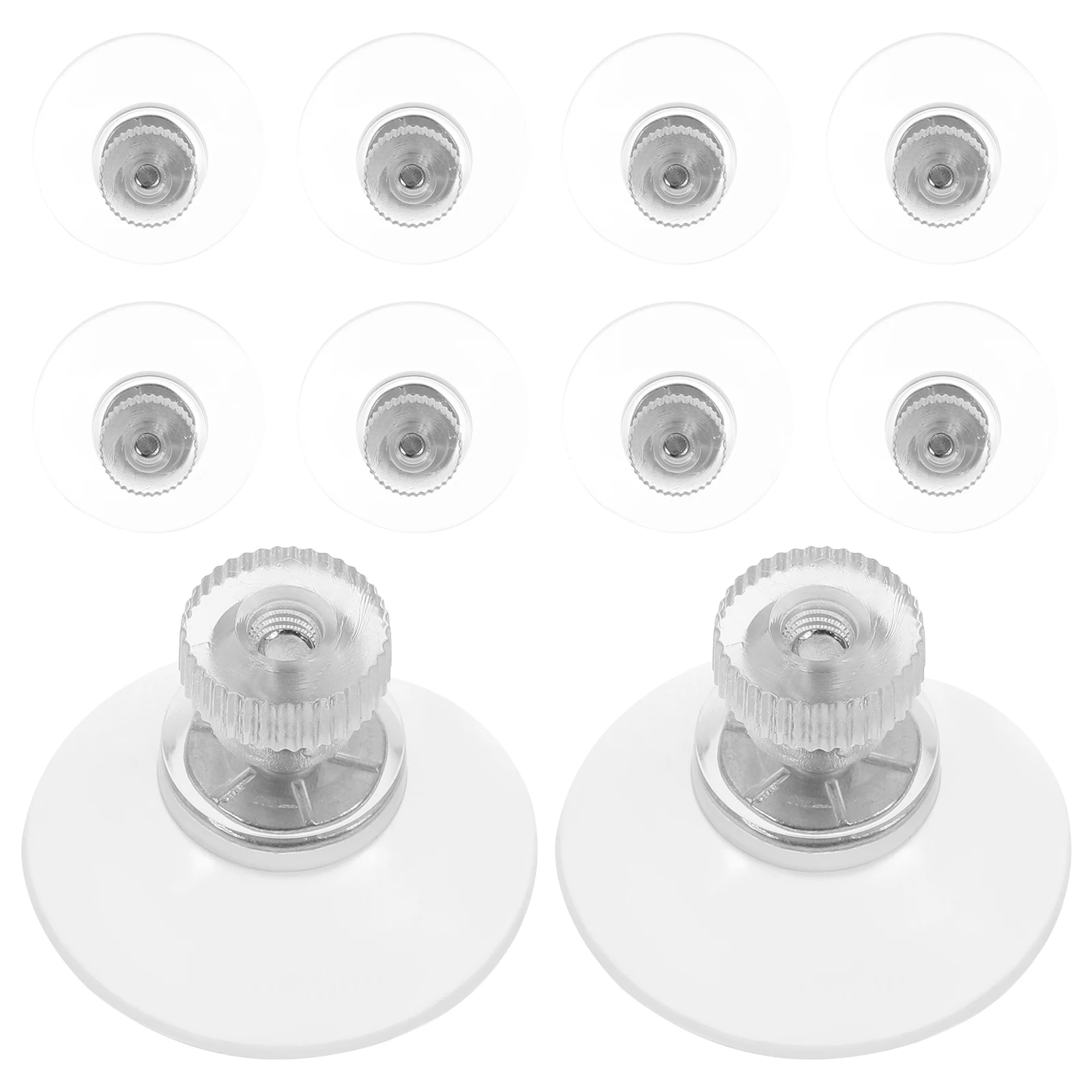 

10pcs PVC Suction Cups Clear Threaded Studs Strong Hooks for Glass Metal Smooth Surfaces Household Window Fish Tank Incubator