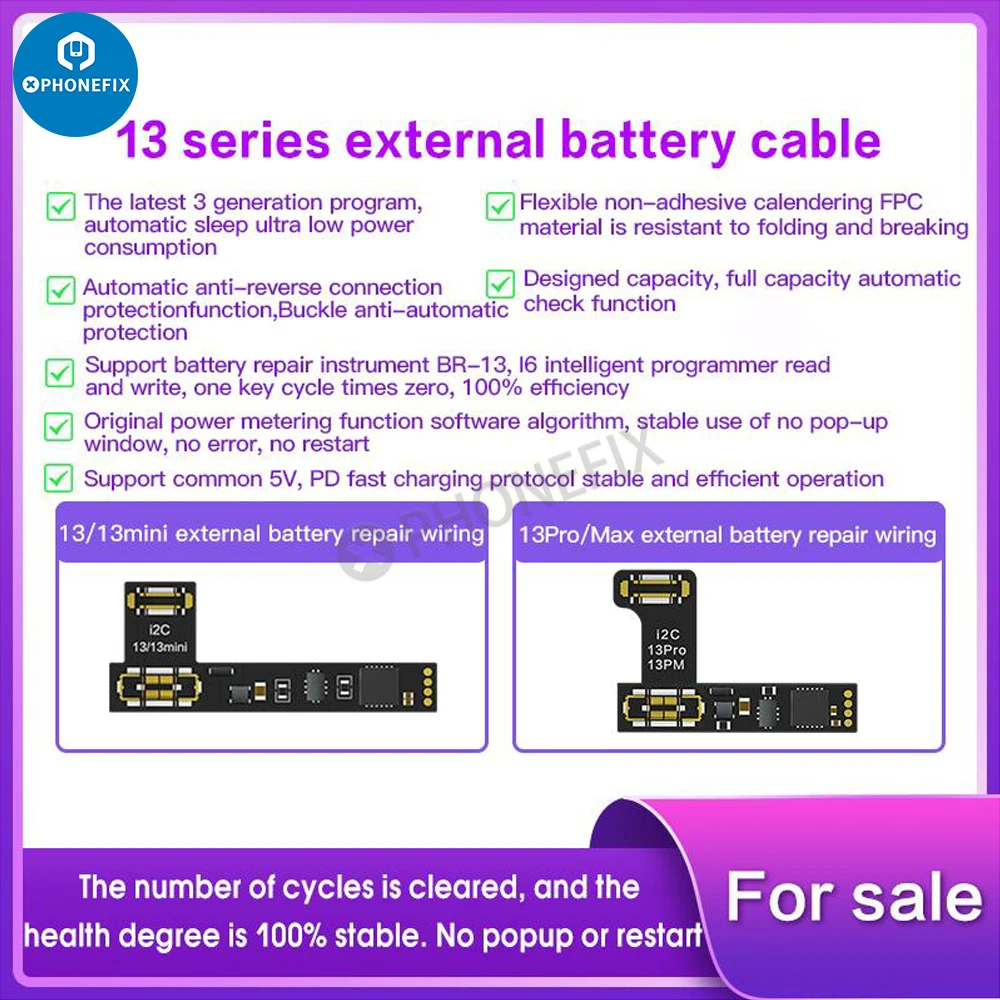 i2c Battery repair instrument BR-13 Battery health correction for iphone 11 12 13 14 Flex Cable Battery Data Information Copy