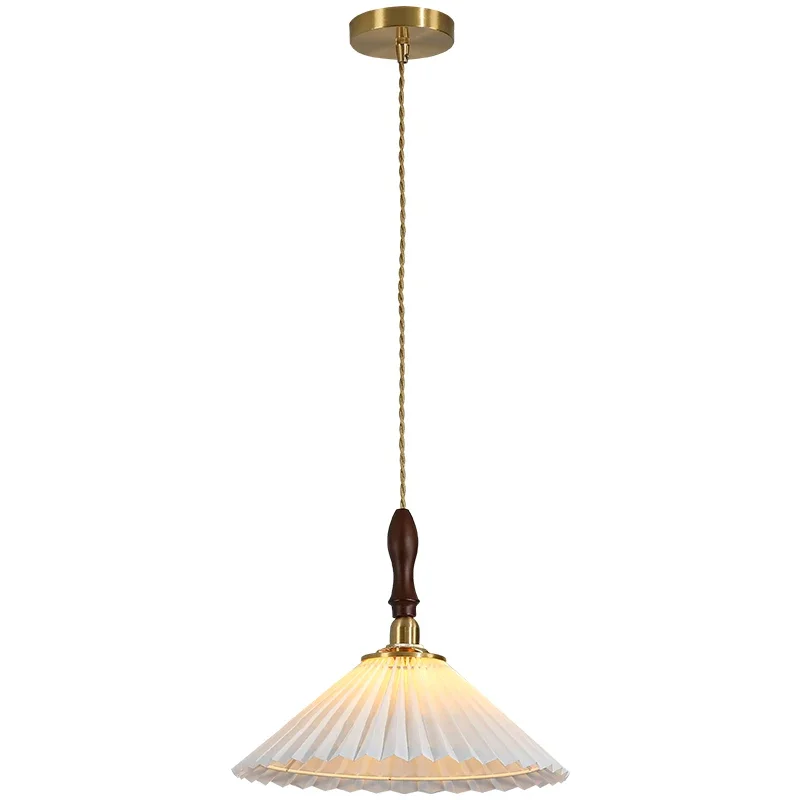 

*Dongchi Освещение Японский Орех Американский Ретро Латунь Французская Люстра Ресторан Окно Прихожая Кабинет Маленький Подвесной Светильник