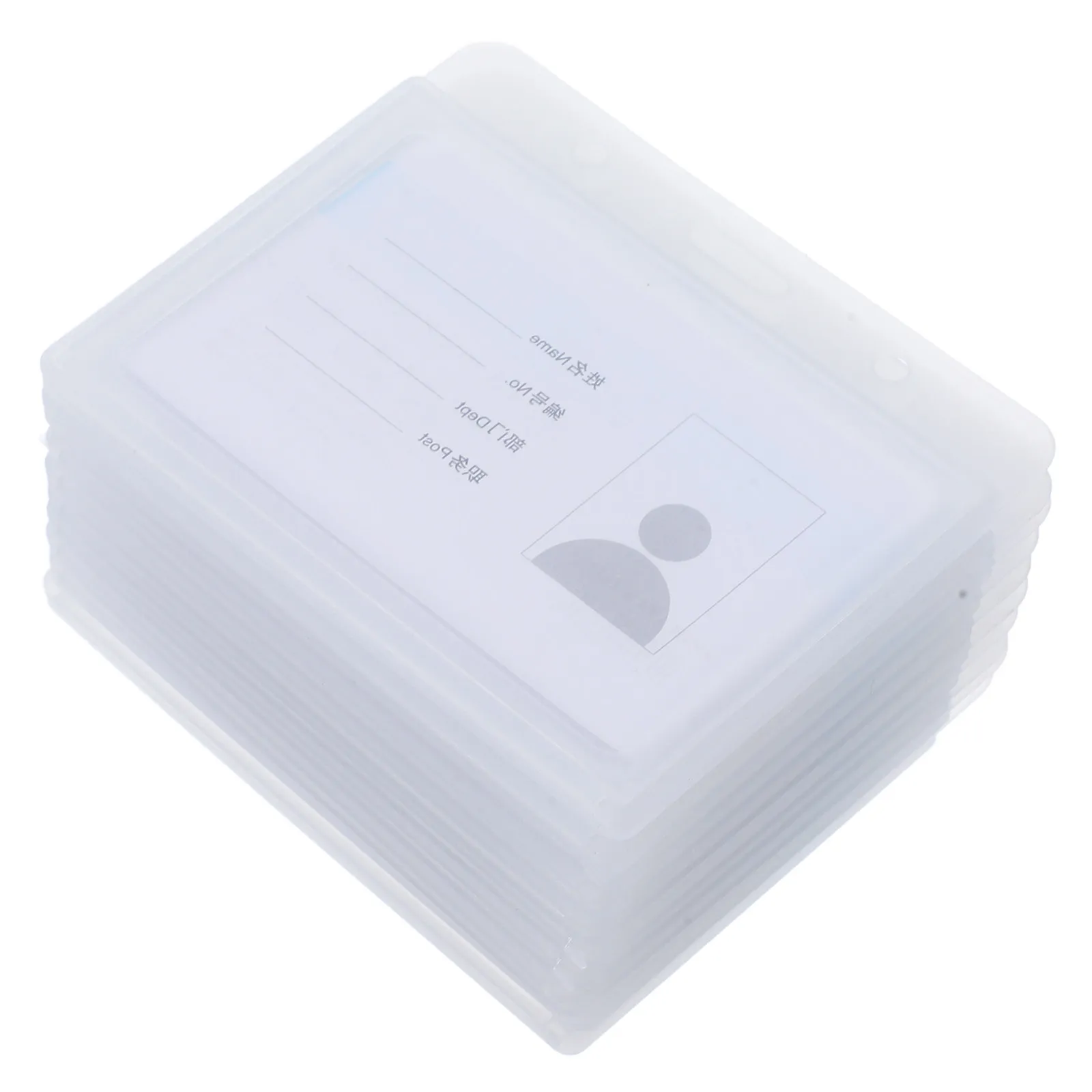 

10Pcs Clear Waterproof Card Sleeve Plastic Badge Holder Horizontal Id Holder Protective Cover for Office Work School Cards