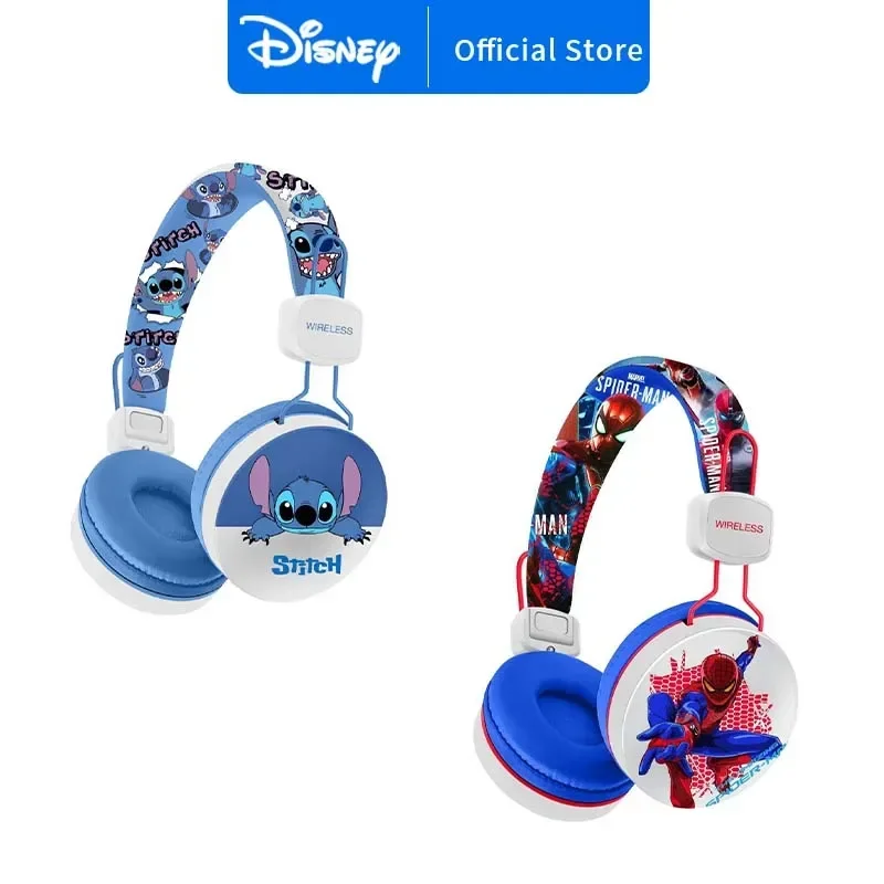 Disney Lilo & Stitch Headphones Bluetooth Wireless Earbuds HIFI Stereo Sound Headsets for Spider Man Kids Anime Cartoon MF601