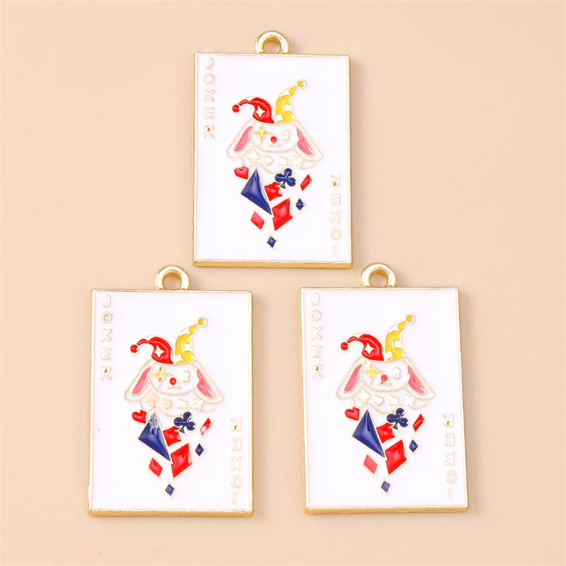 

20pcs 20x31mm Cute Enamel Poker Charms Pendants for Jewelry Making Drop Earrings Necklaces Bracelets Accessories DIY Crafts Gift