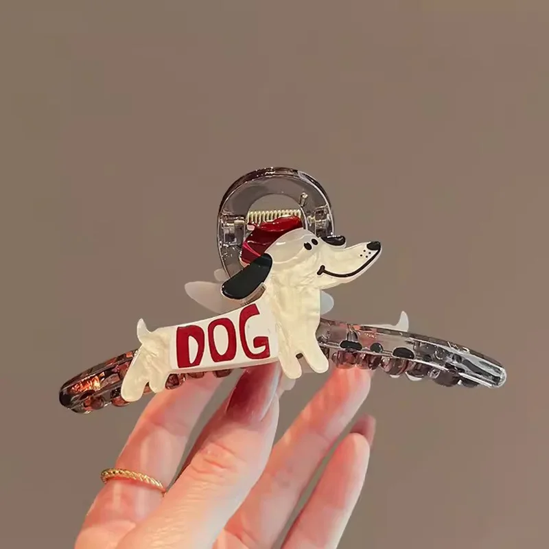 

Cute and Cute Puppy Large Catclip for Women 2024 New High end Shark Clip with Back of Head Temperament Hair Grip Fashion Hairpin