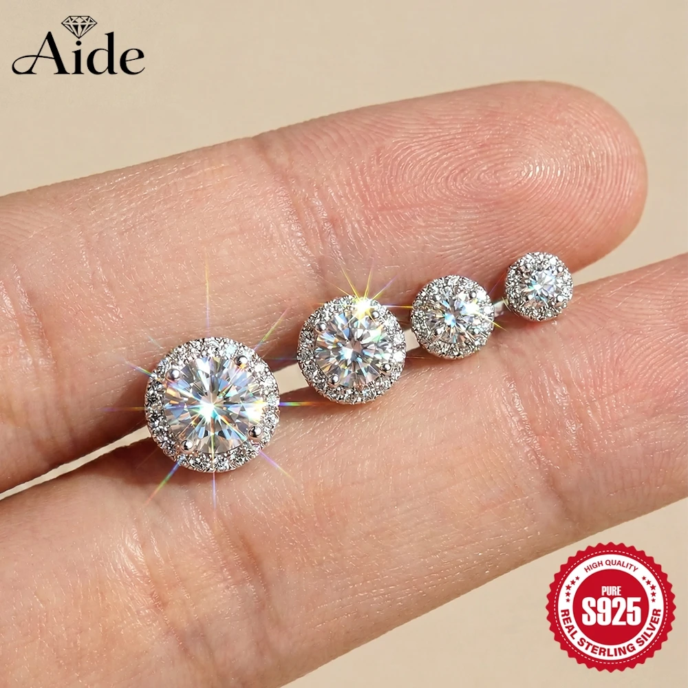 AIDE Sparkling Moissanite 0.03-1.2 Carat Flat Back Internal Thread Piercing With Premium Certificate, Wedding Bridal Jewelry