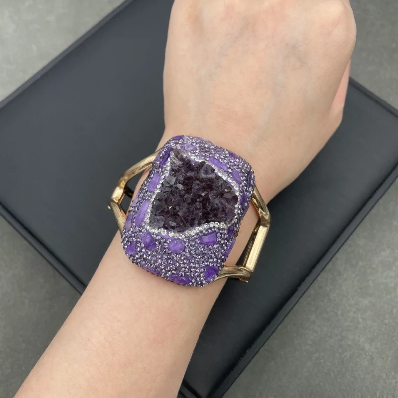 Vintage Uruguay Amethyst Bracelet Awaken Third Eye Chakra Enhance Intuition Insight Spiritual Energy Accessories