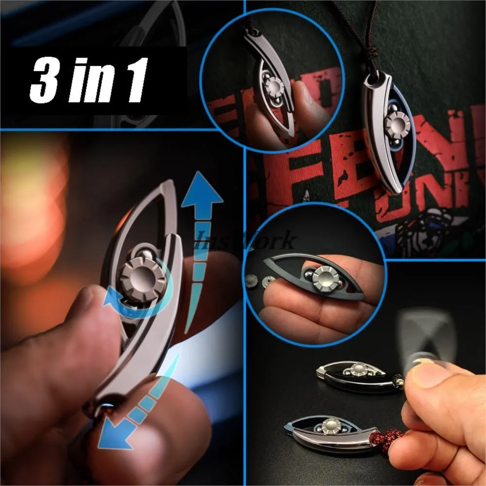 Serie espacial Star Luck compuesto 3 en 1, dedo Push Slider Fidget Spinner, rueda giratoria de Metal, colgante de Metal, juguetes para aliviar el estrés