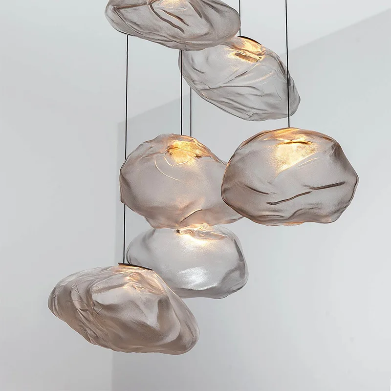 

Front Desk Decoration Sales Department Exhibition Hall Art Nordic Style Restaurant Bar Counter Single Head Glass Chandelier