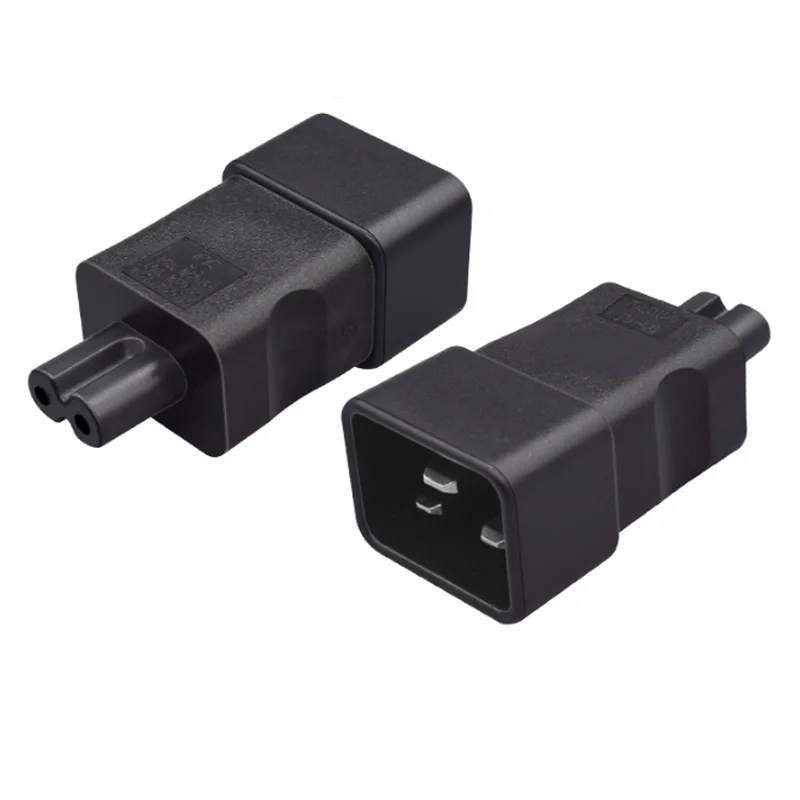 محول طاقة نحاسي من كلوريد البولي فينيل أسود ، قابس مقبس ، إلى قابس أنثى C7 ، محول مقبس ، محول PDU و UPS ، من 16A إلى 2.5A
