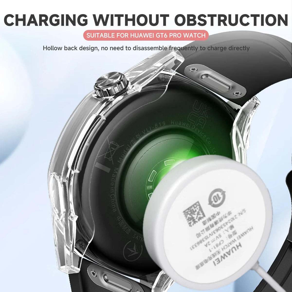 Funda de PC + vidrio templado para Huawei Watch GT6, Protector de pantalla de cubierta completa de 46mm, parachoques para reloj GT6, accesorios protectores de 46mm