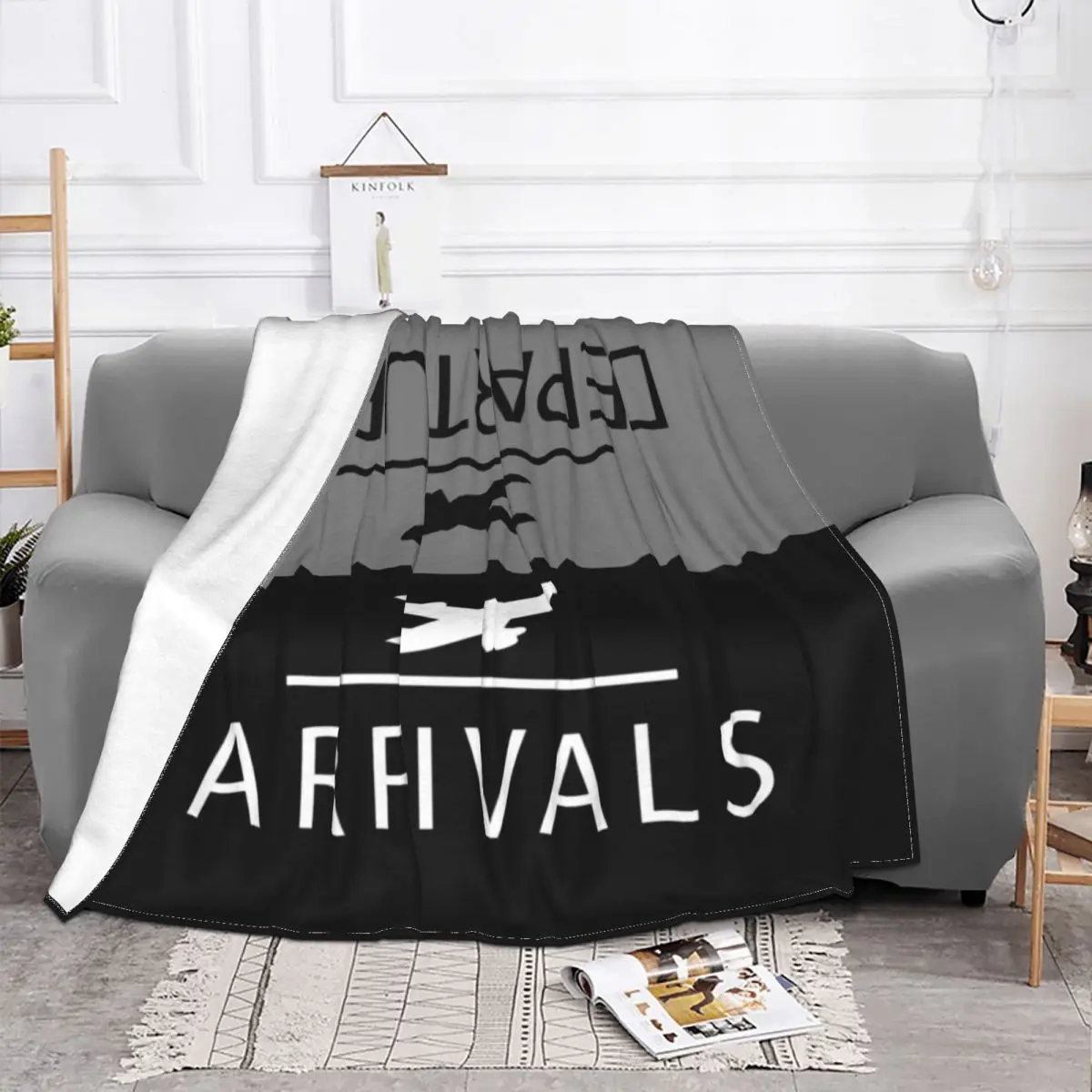 Aviation Arrivals And Departures Blanket Fleece Soft Flannel Airplane Airport Throw Blankets for Bedding Couch Office Autumn