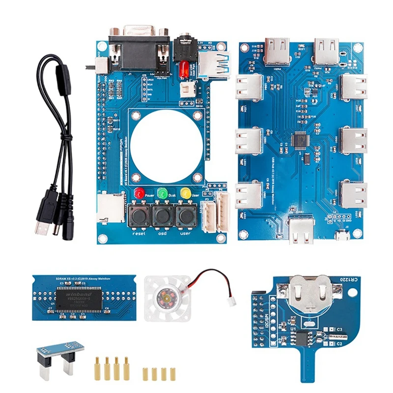 Blue Motherboard Kit +USB Hub V2.1 Accessories For Mister FPGA 32MB For Terasic DE10-Nano Mister FPGA