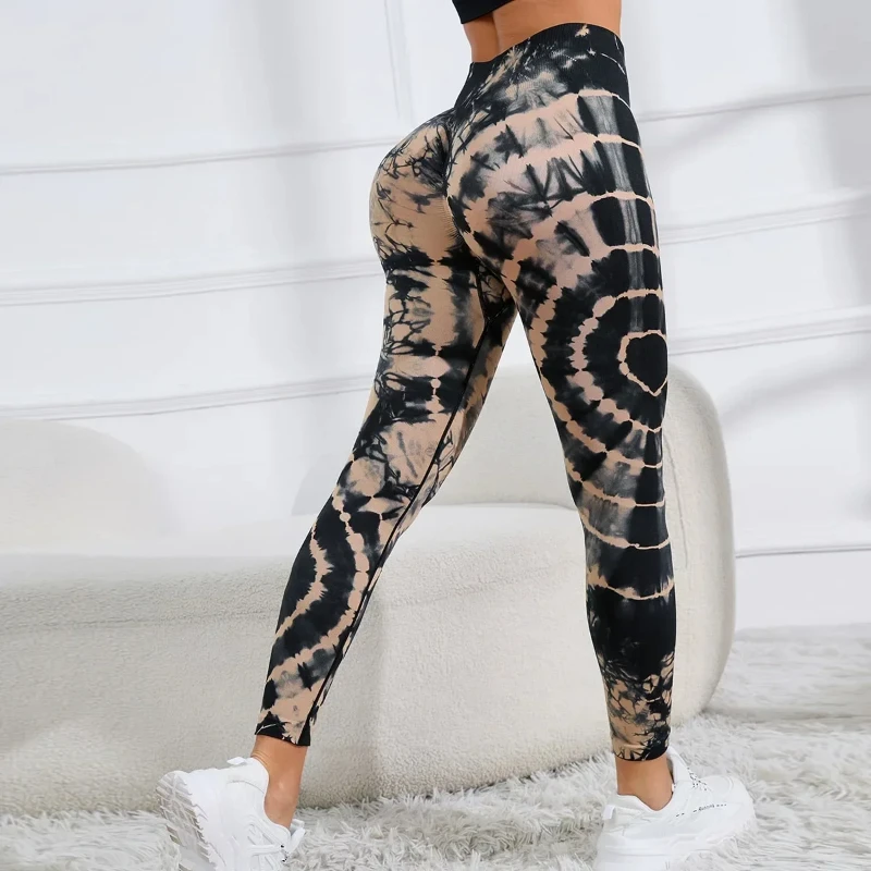 Calças sem costura estampadas leopardo para mulheres, leggings de cintura alta, calça fina de fitness, legging push up, calças esportivas, calças justas de ginástica