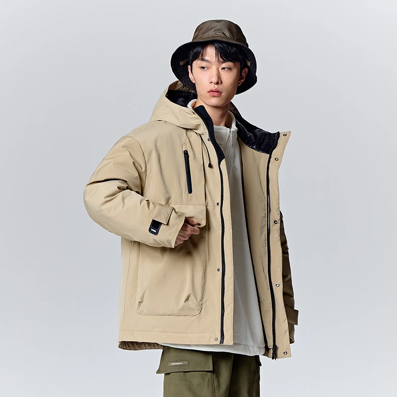 Semir Down Jacket 2023 Winter New Fashion Workwear Outdoor Goose Down Warm Loose Hooded Thick Jacket