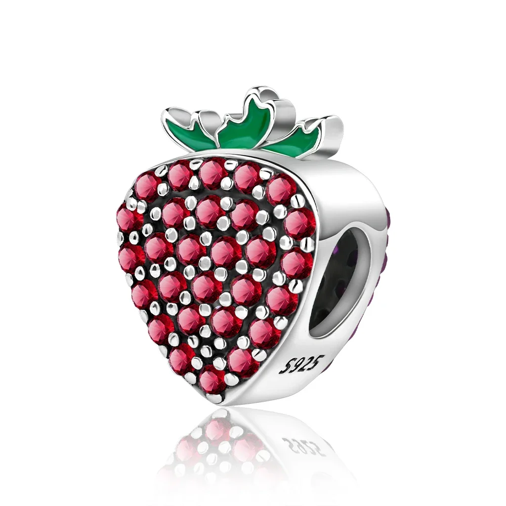 

Special 925 Sterling Silver Red Delicious Strawberry Charm Fit Pandora Bracelet Women's Camping Jewelry Accessories