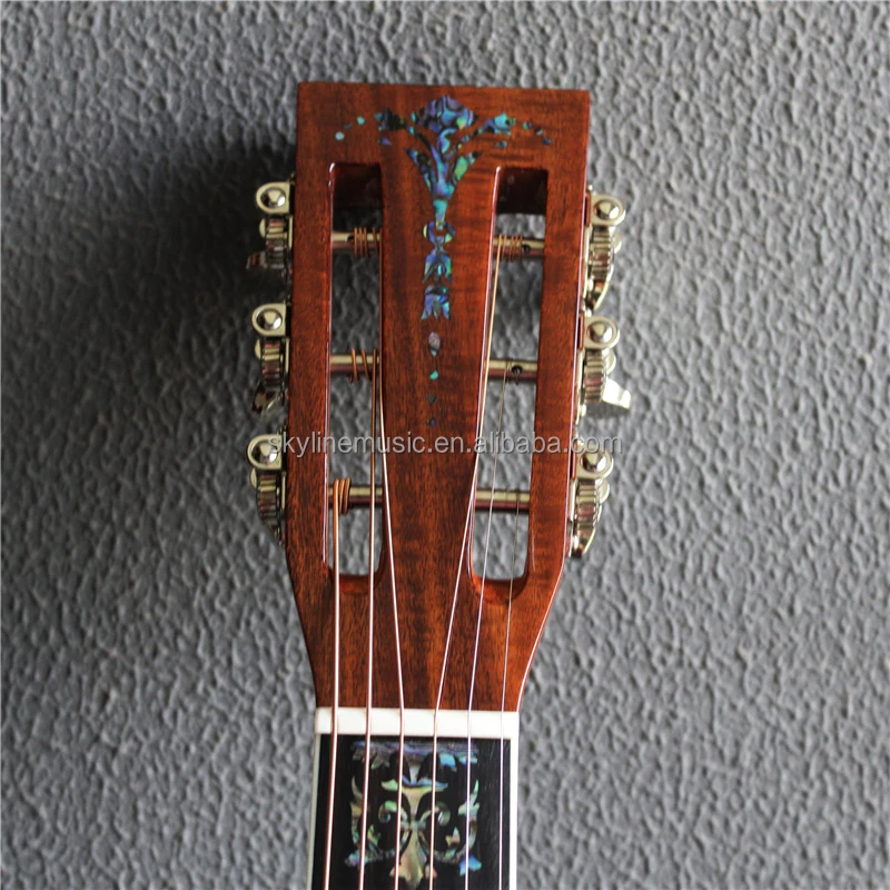 OOO، OM Style Deluxe Solid Koa Wood Acoustic Guitar، جيتار مصنوع يدويًا من الخشب الصلب،