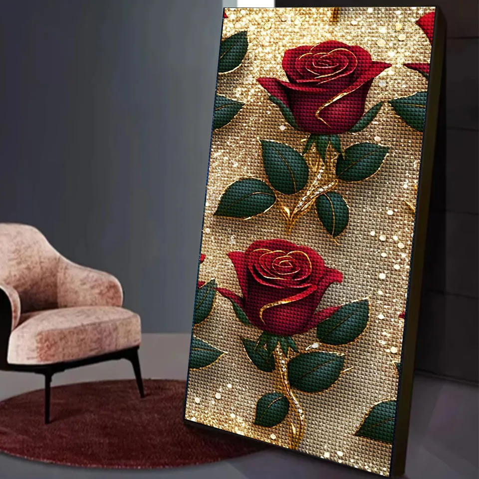 Diamond Painting Stitch DIY, Giant Fantasy Flowers, Diamond Art, 5D, Square, Round Rhinestones, Mosaic, Home Wall Decor, Gifts
