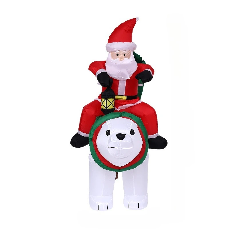 

Рождественское надувное украшение 1,8 м фонарь Санта-Клауса для верховой езды белый медведь двор с подсветкой украшение
