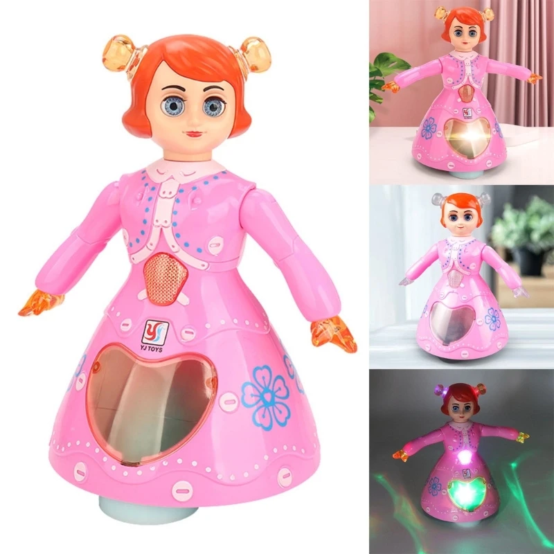 

Dancing Robot for Kids Toddles with Music LED Girls Rotate Walk Electric Toys for Children