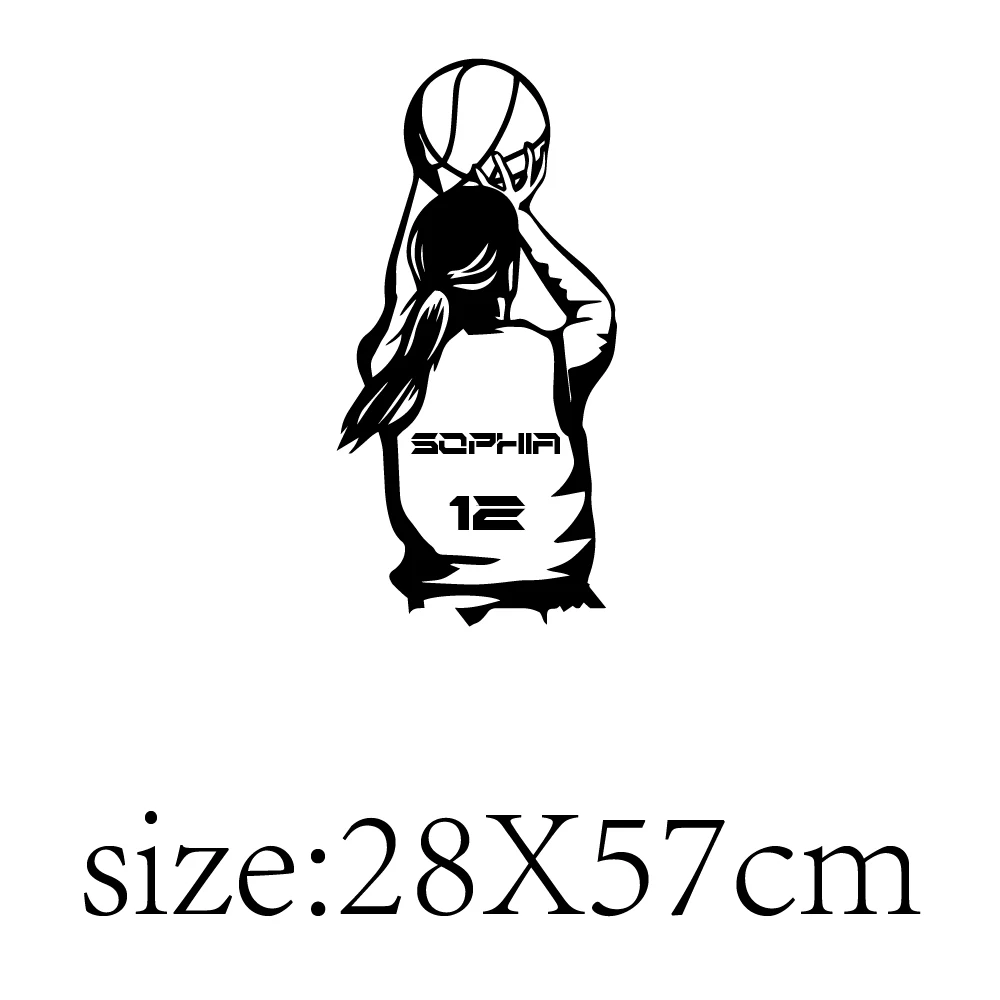 1 pc diy hot sale female basketball Custom Name and number Wall Stickers Kids Room Nature Decor Wall  Art Decor Wallpaper view 3