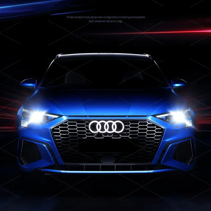 Lâmpada LED Front Grille Logo para Audi, grade do carro, luz branca estática, 249, 273, 285mm, A3, A4, A5, A6, A7, A8, S3, S4, S5, s6, S7, Q3, Q5,