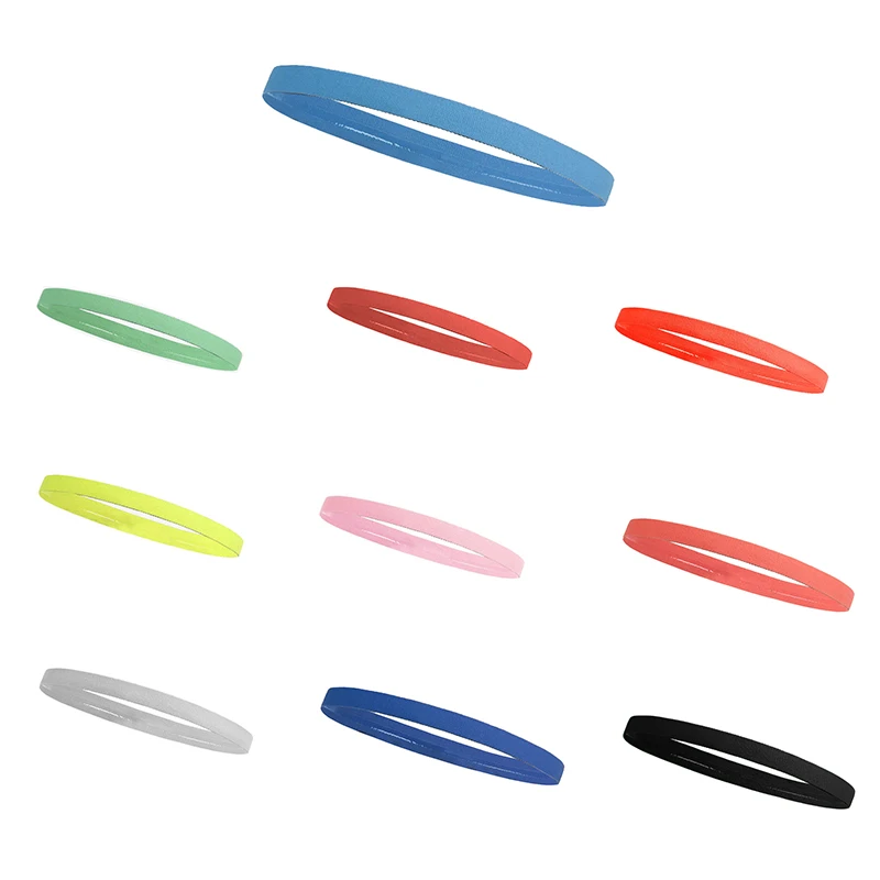 Simple Unisex Sports Hairband Non-Slip Silicone Strip Sweat Guide Elastic Headbands Yoga Running Fitness Hair Accessories