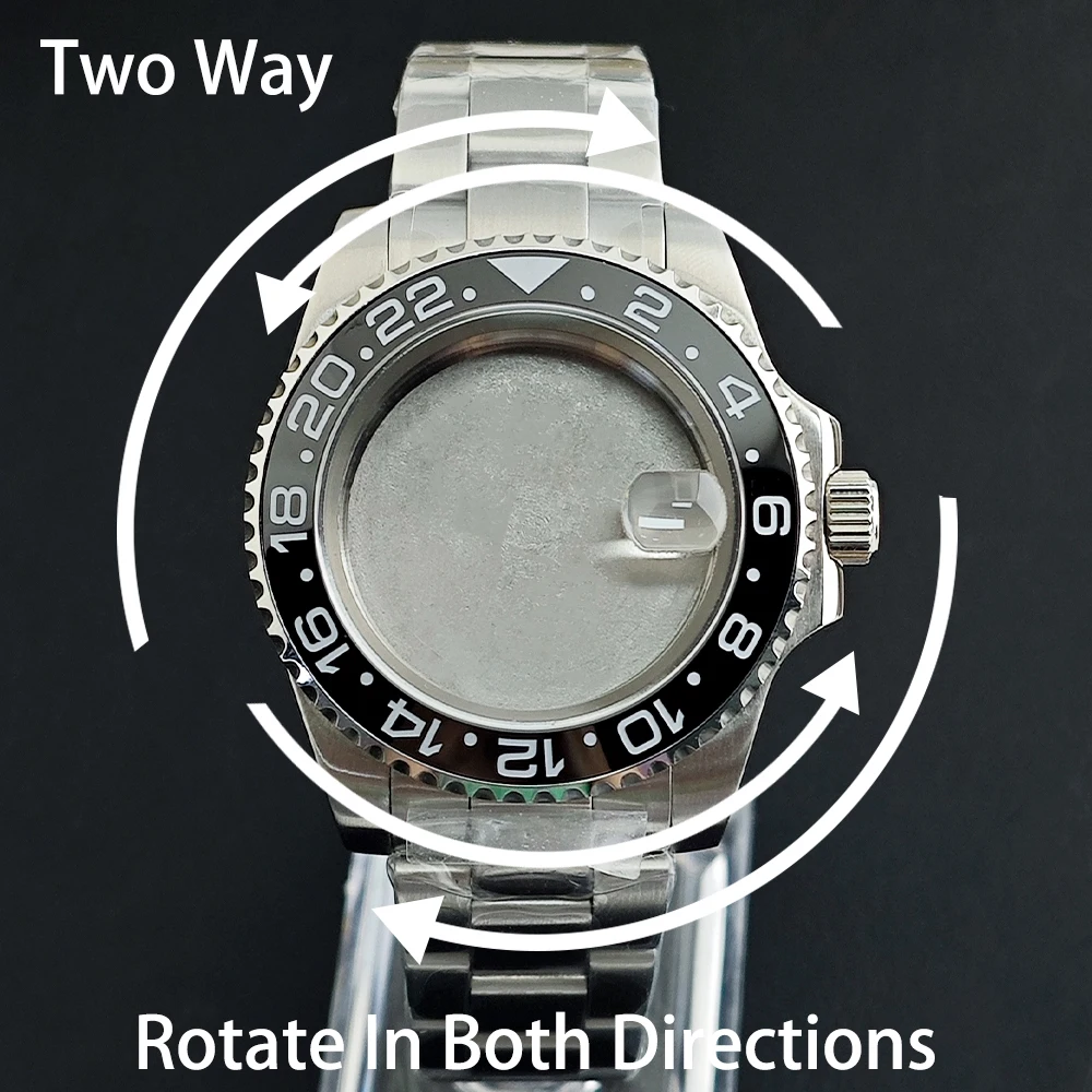 40.5mm Case Steel Watch Box Silvery Gold Rose gold Case Fit NH35 NH36 Movement/Hands/Dail Accessories Sapphire Glass 22mm Band